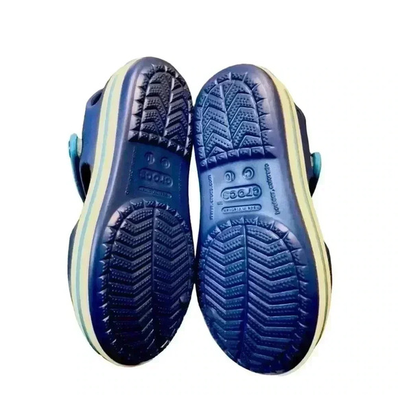 Crocs unisex-child Kids' Crocband Sandals Cerulean Blue/Ocean NWT Kids Size 10 - Picture 7 of 7